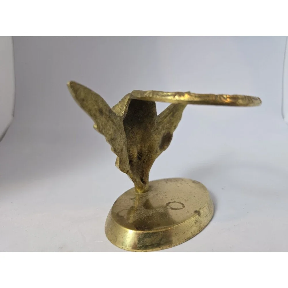 Vintage Cast Brass Angel Cherub Wings Ring/Candle Holder/Decor Piece India